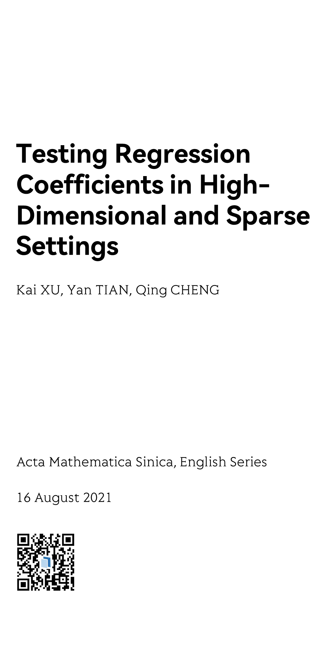 Acta Mathematica Sinica, English Series_1