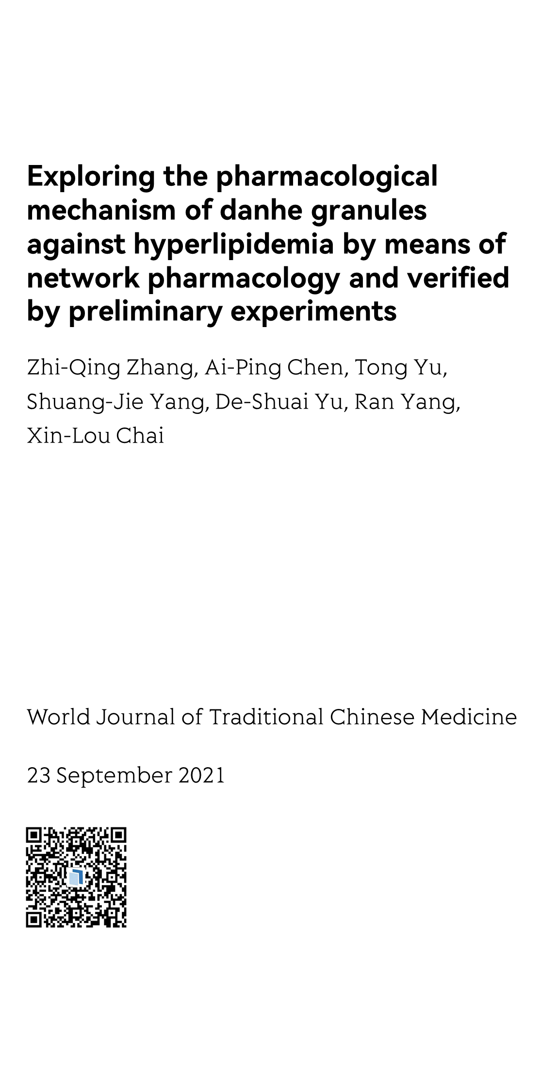 World Journal of Traditional Chinese Medicine_1