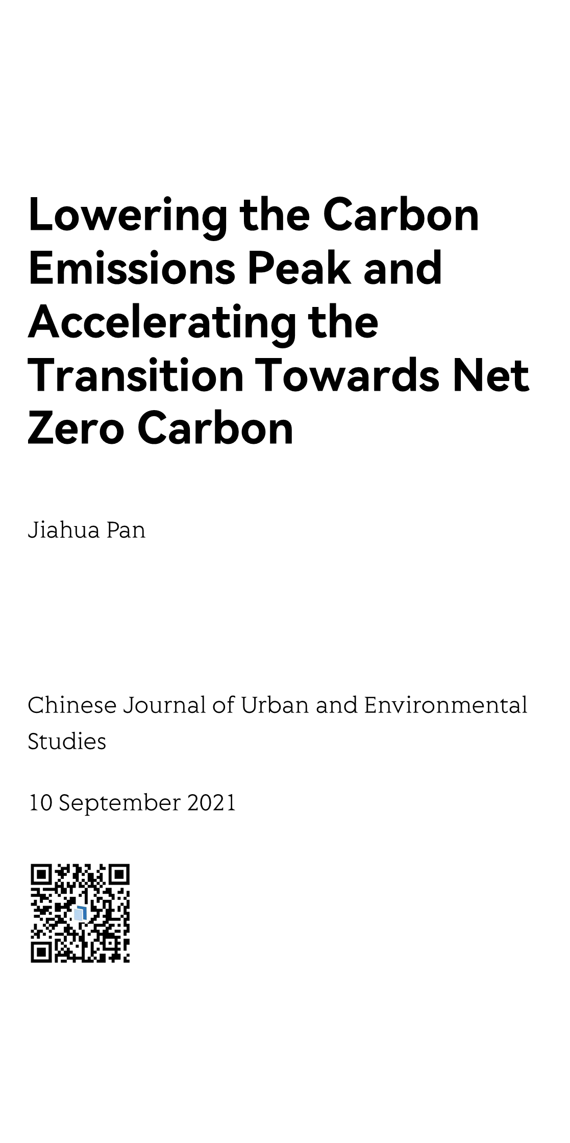 Chinese Journal of Urban and Environmental Studies_1