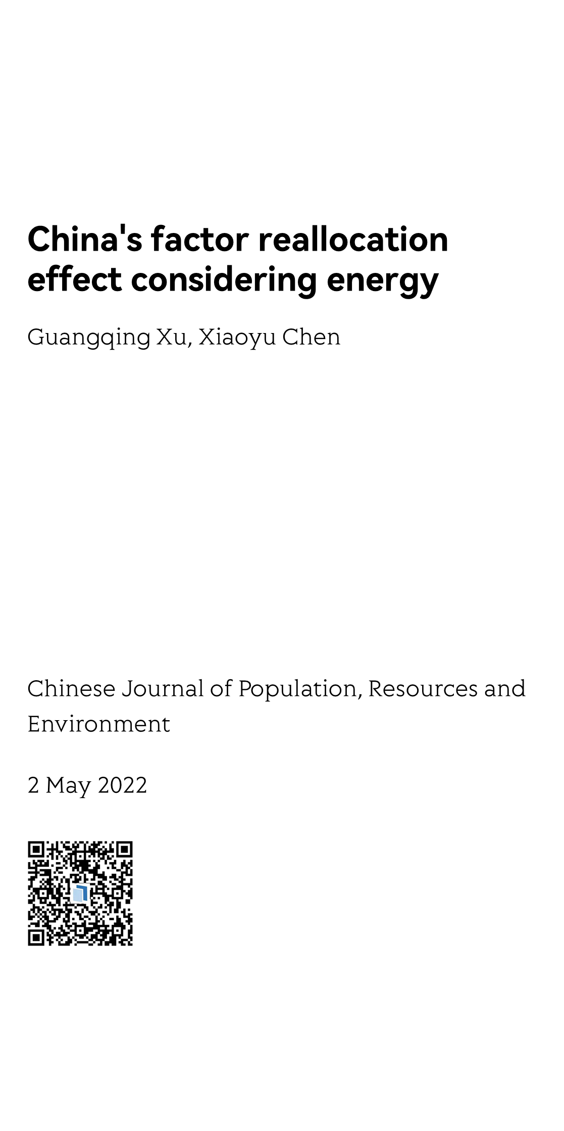 Chinese Journal of Population, Resources and Environment_1