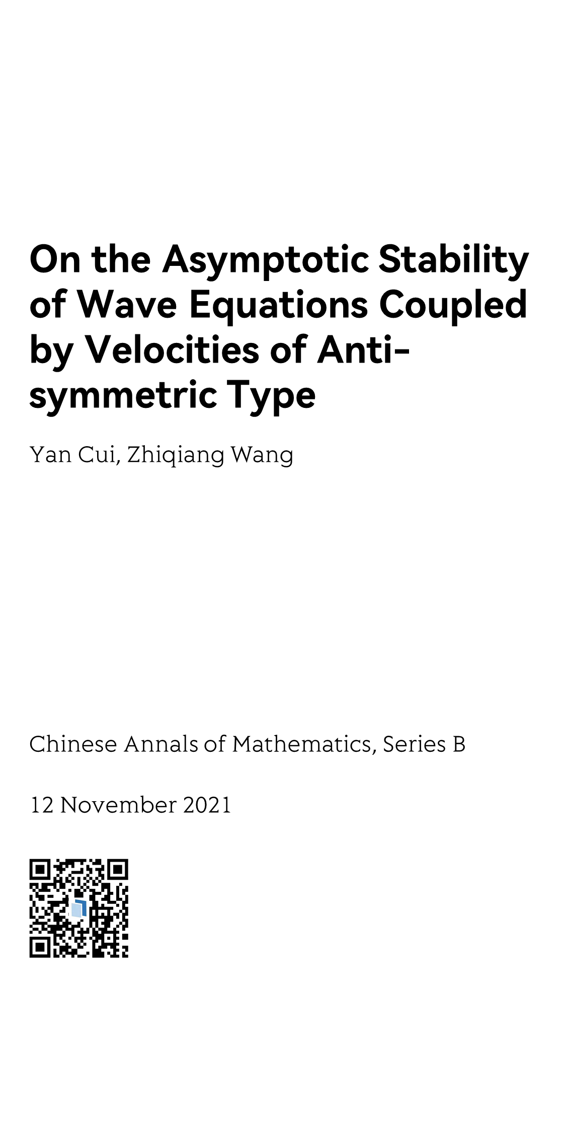Chinese Annals of Mathematics, Series B_1