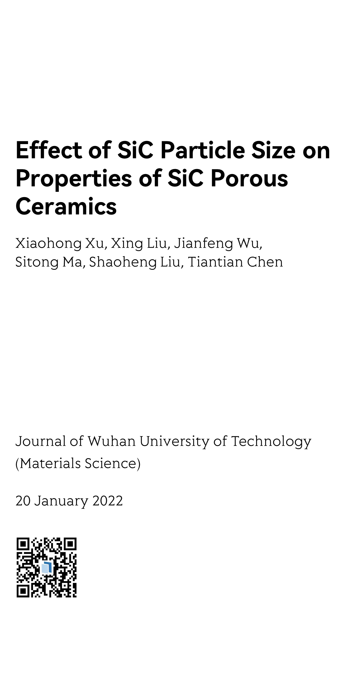 Journal of Wuhan University of Technology (Materials Science)_1