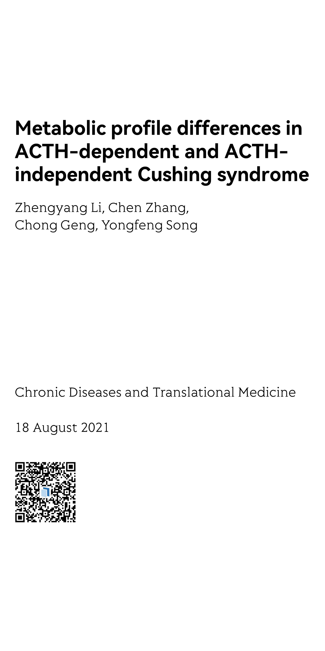 Chronic Diseases and Translational Medicine_1