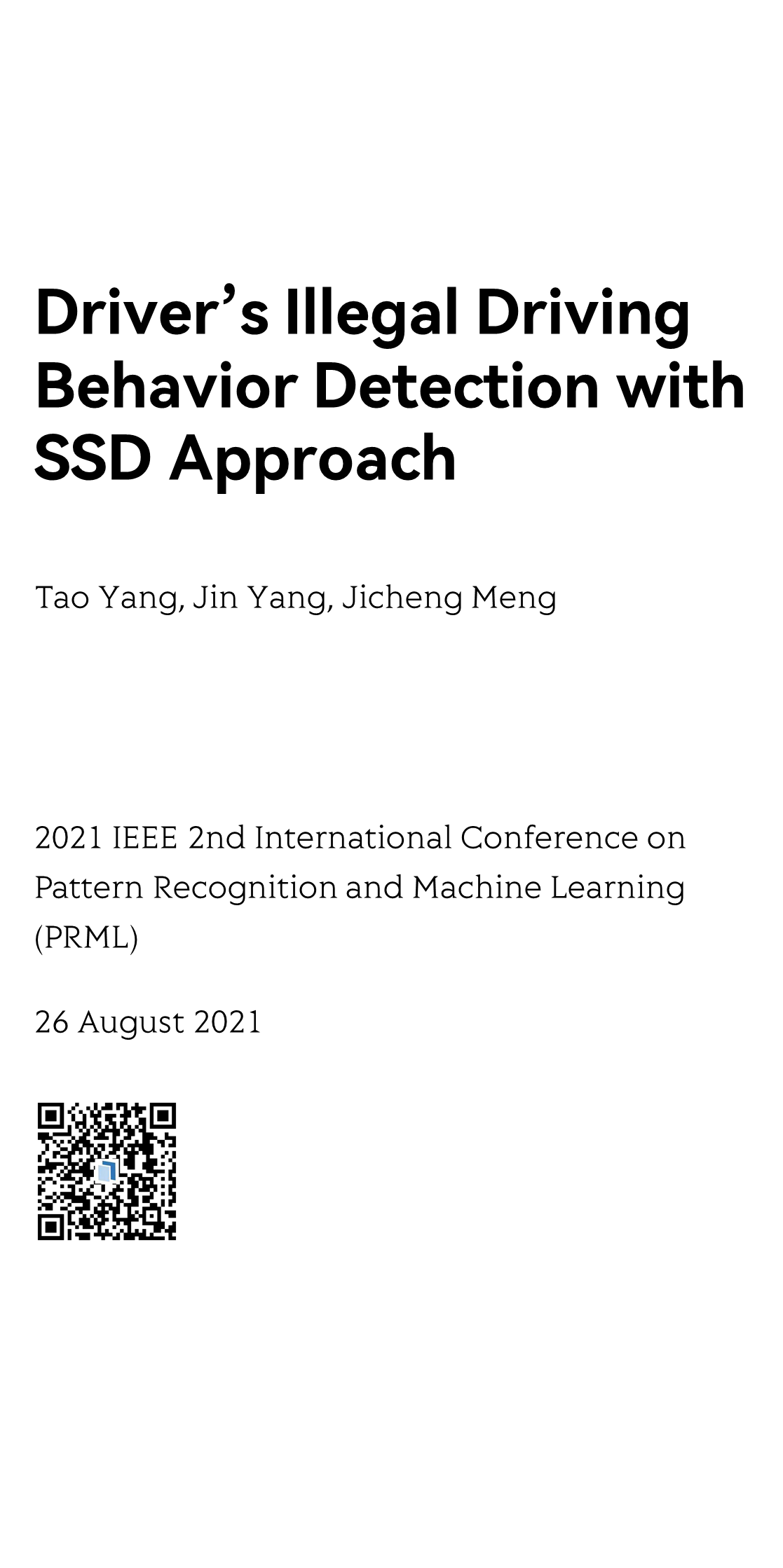 2021 IEEE 2nd International Conference on Pattern Recognition and Machine Learning (PRML)_1